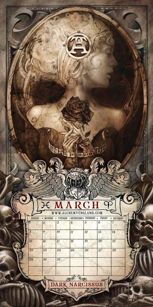 2026 Alchemy 1977 Gothic Calendar Llewelyn 16 month Calendar