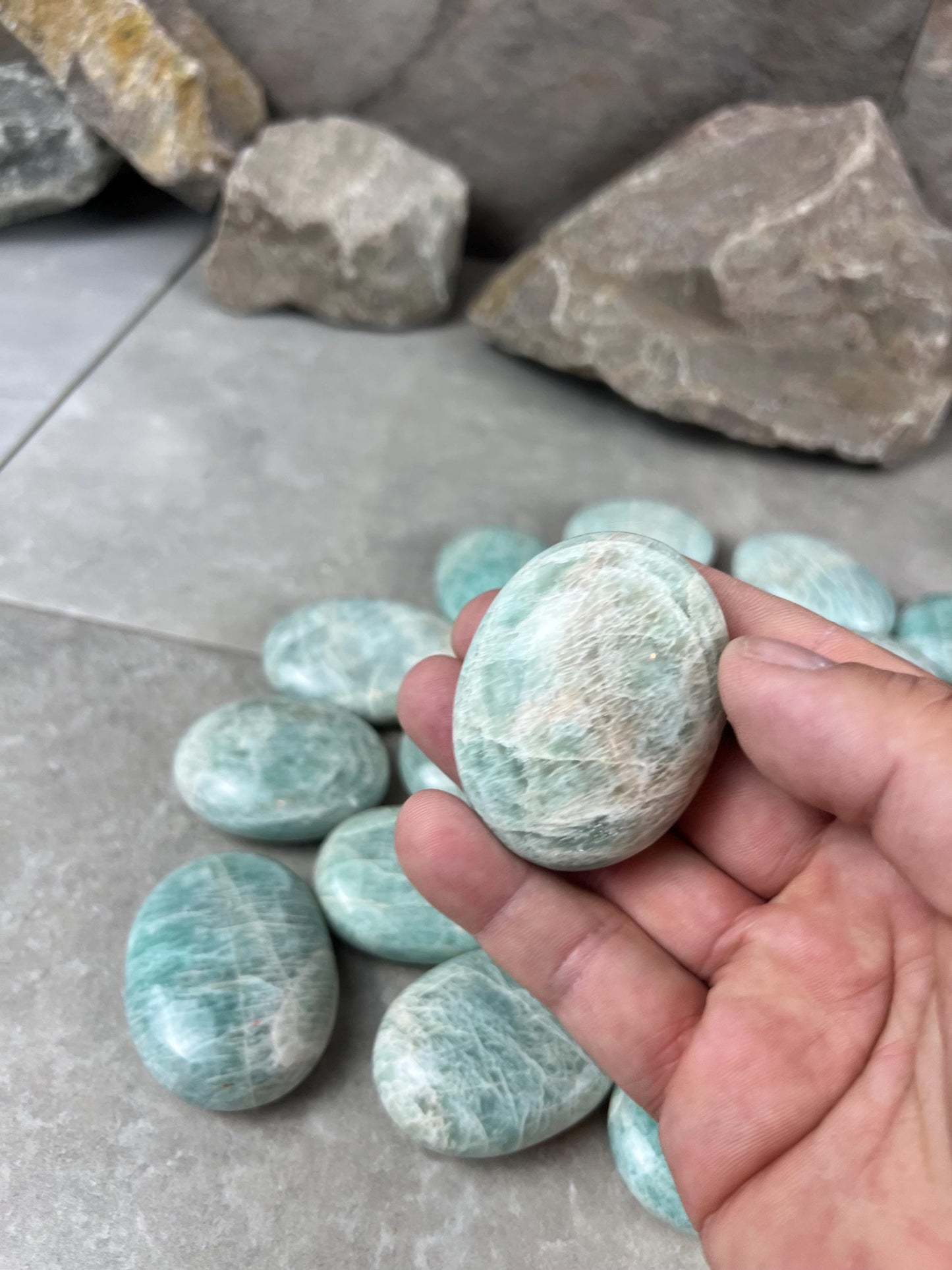 San Juan Colorado Amazonite Palm Stone Worry Pocket Stress Anxiety Home Decor Anxiety Pocket Stone