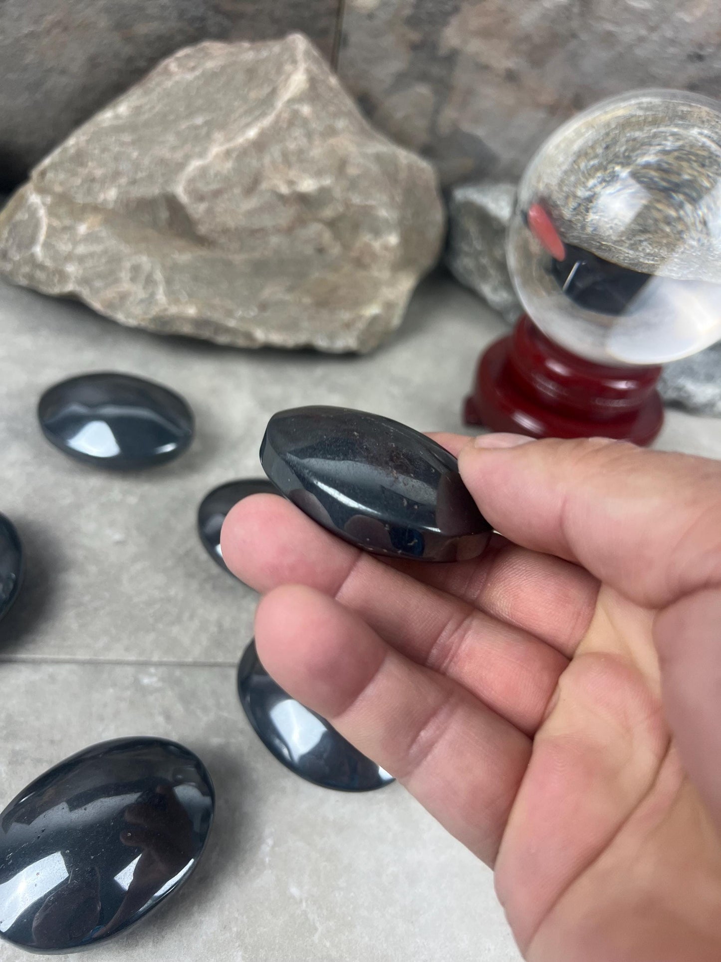 Pilbara Australian Dense Polished Hematite Palm Stone Anxiety Worry Meditation Decor