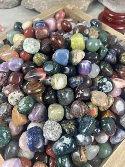 Crystal Confetti Variety Tumble Stones Smooth Anxiety Polished rock tumbled pocket crystal worry palm Home Decor Xmas Christmas Collection