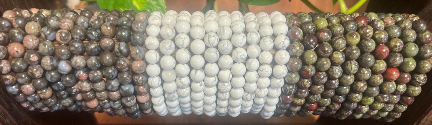 Natural Crystal Gemstone Bead Bracelet Unisex Healing Jewelry Bulk Buy Wholesale