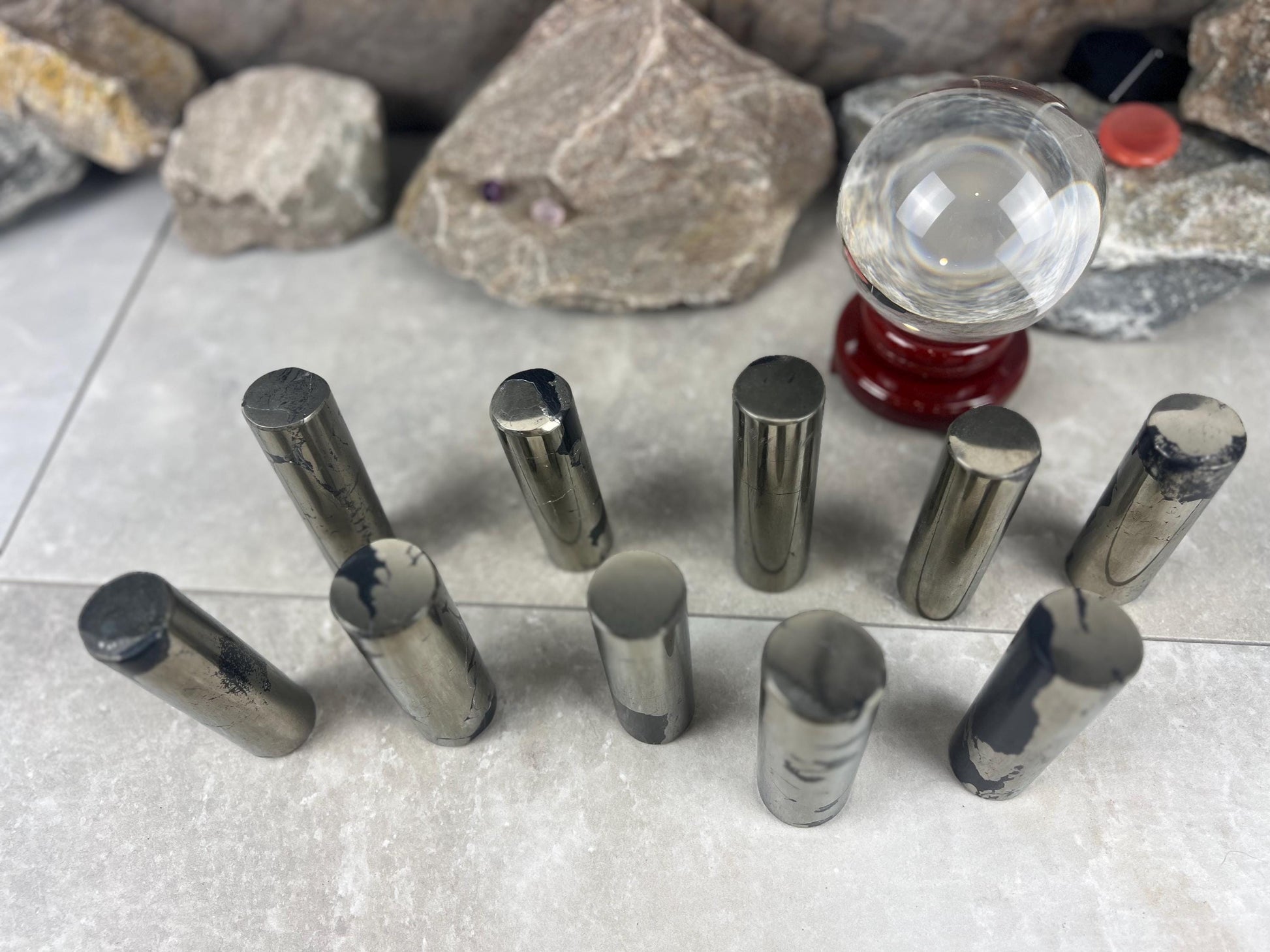 Spanish Iron Pyrite Crystal Rod: Polished Home Decor, Meditation