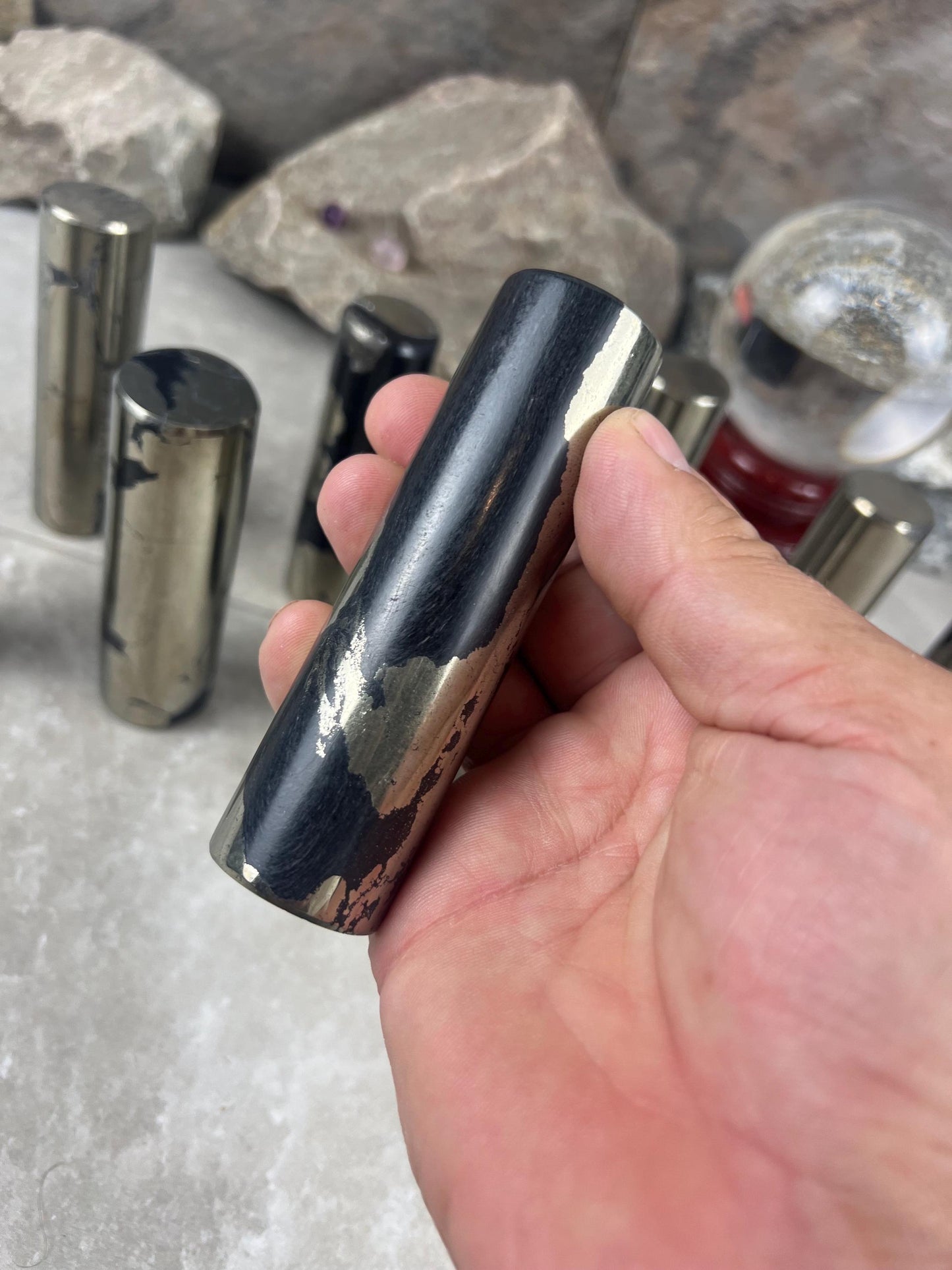 Spanish Iron Pyrite Crystal Rod: Polished Home Decor, Meditation