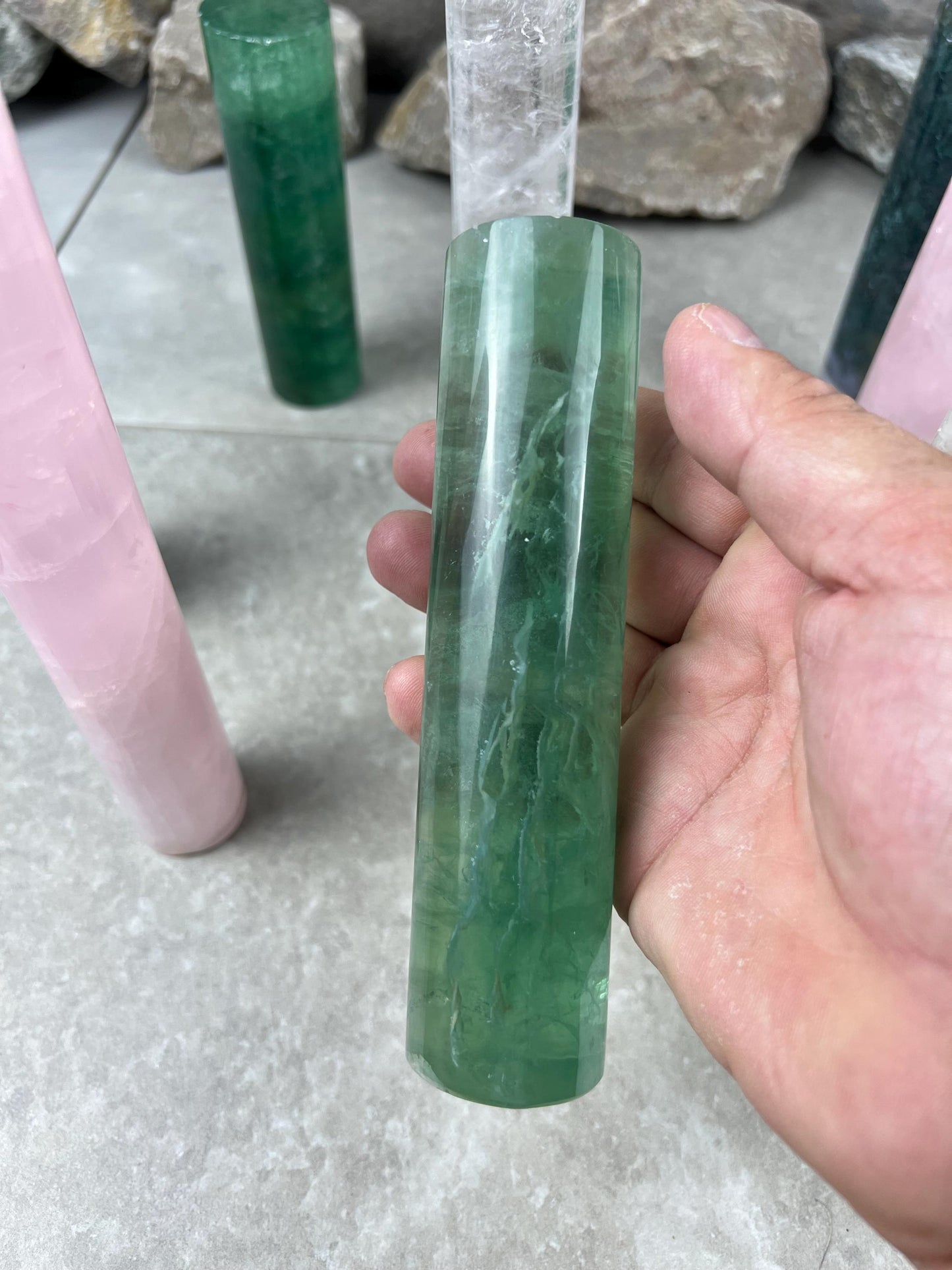 Small Batch Brazil Rose/Clear Quartz Moss Agate Crystal Rods for Focus Anxiety Meditation Christmas Birthday Gift Rods Towers