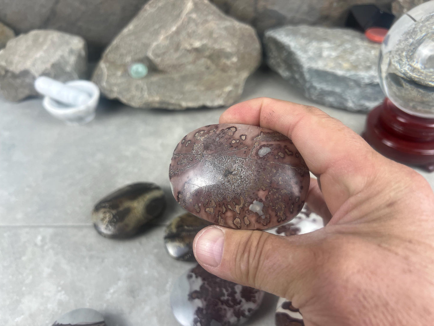 Coffee Bean Jasper Palm Stone Polished Crystal Worry Anxiety Distraction Pocket Stone