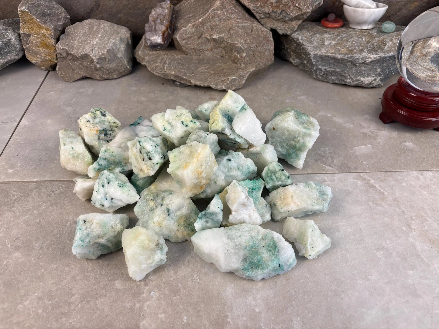Chrysocolla Afghan Green Tourmaline Crystals Natural Crystal Worry Stone Home Decor Anxiety Distraction Birthday Christmas Arts Craft