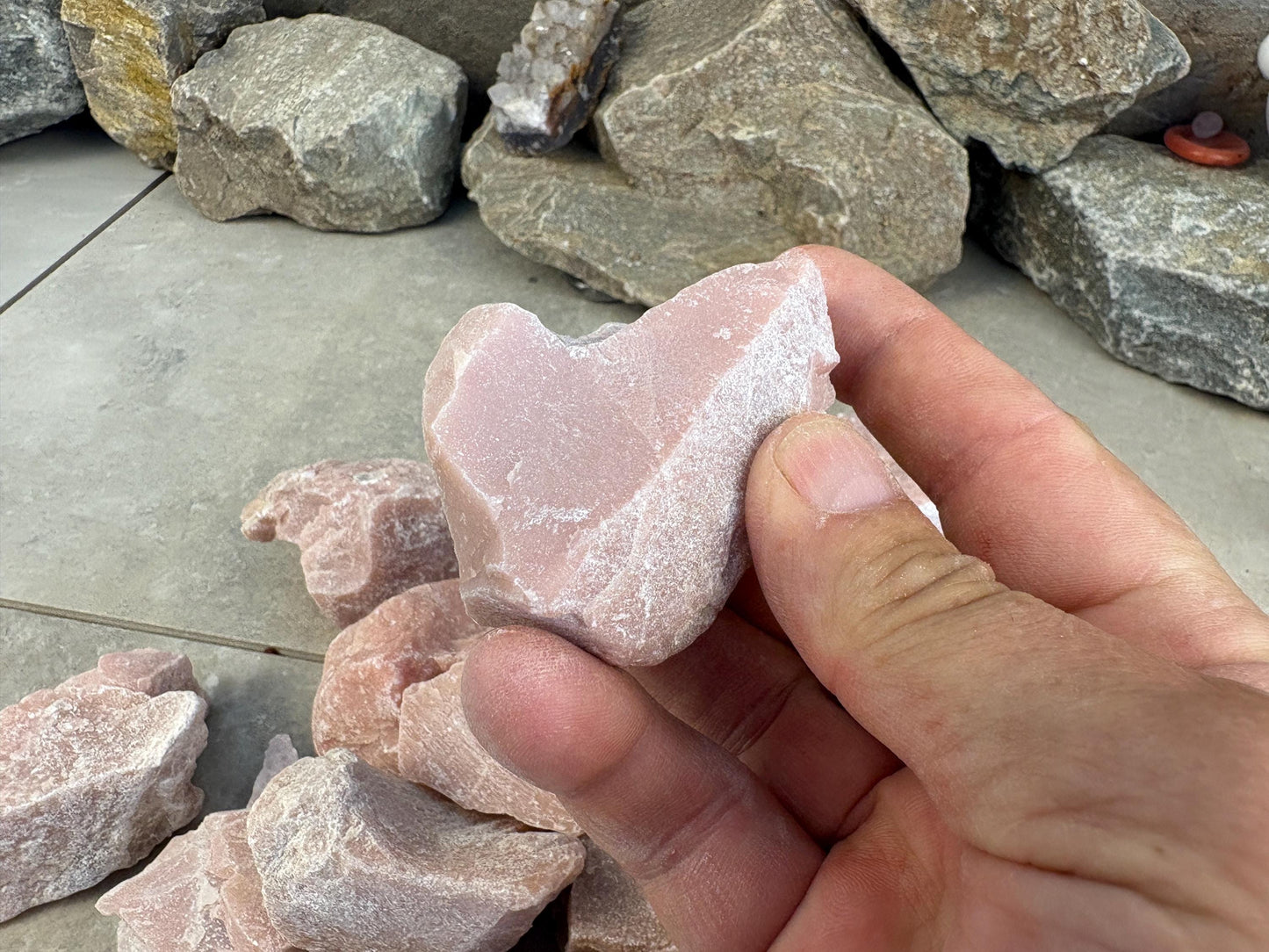 Raw Andean Pink Opal Crystal Free Form Stone for Anxiety Relief Home Decor Worry Pocket Stress Anxiety Palm Stone Arts and Crafts