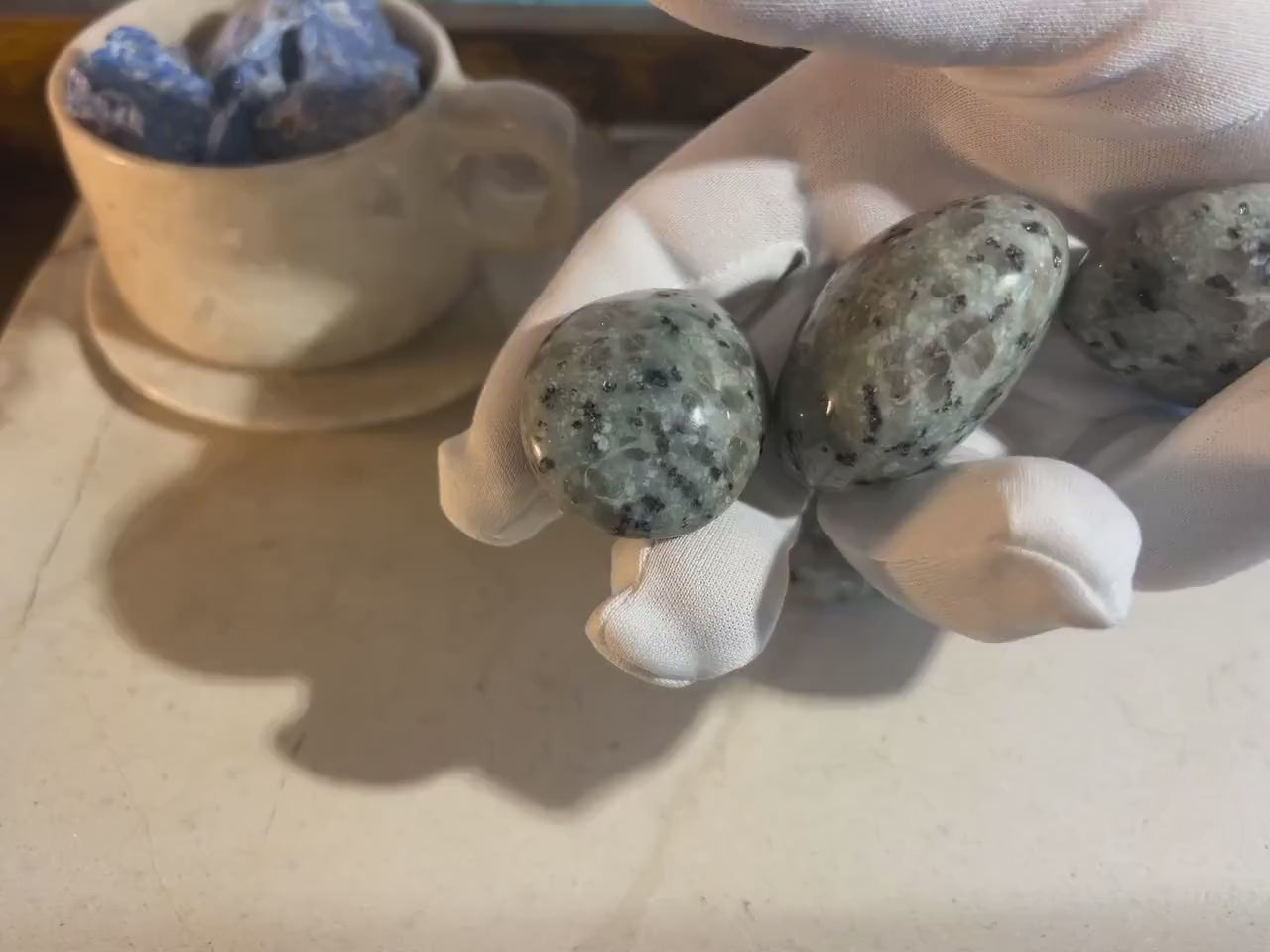 Kiwi Jasper Palm Stone: Polished Crystal for Calm & Distraction