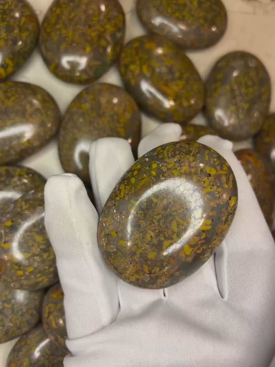 Ajooba Jasper Palm Stone: Polished Crystal for Meditation