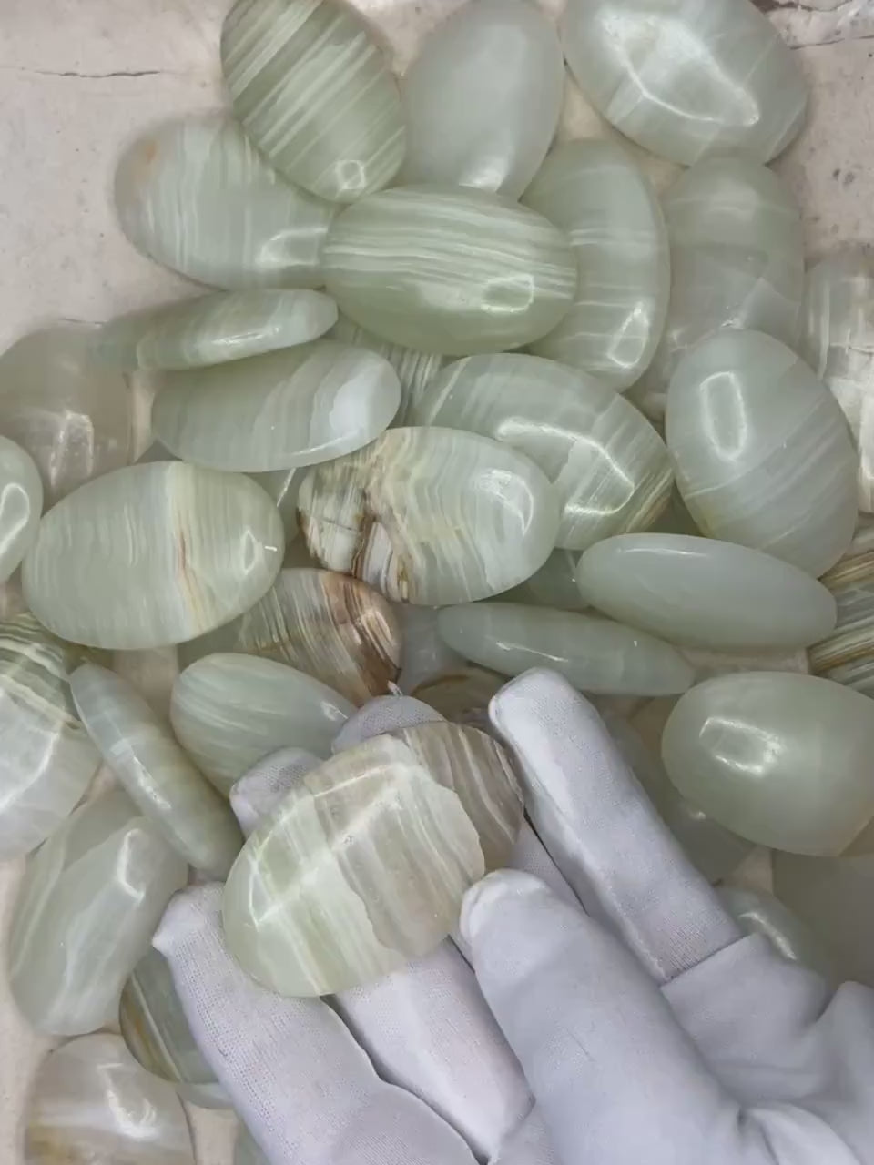 Afghan Lapis Jade Palm Stone: Carved Crystal Worry Stone