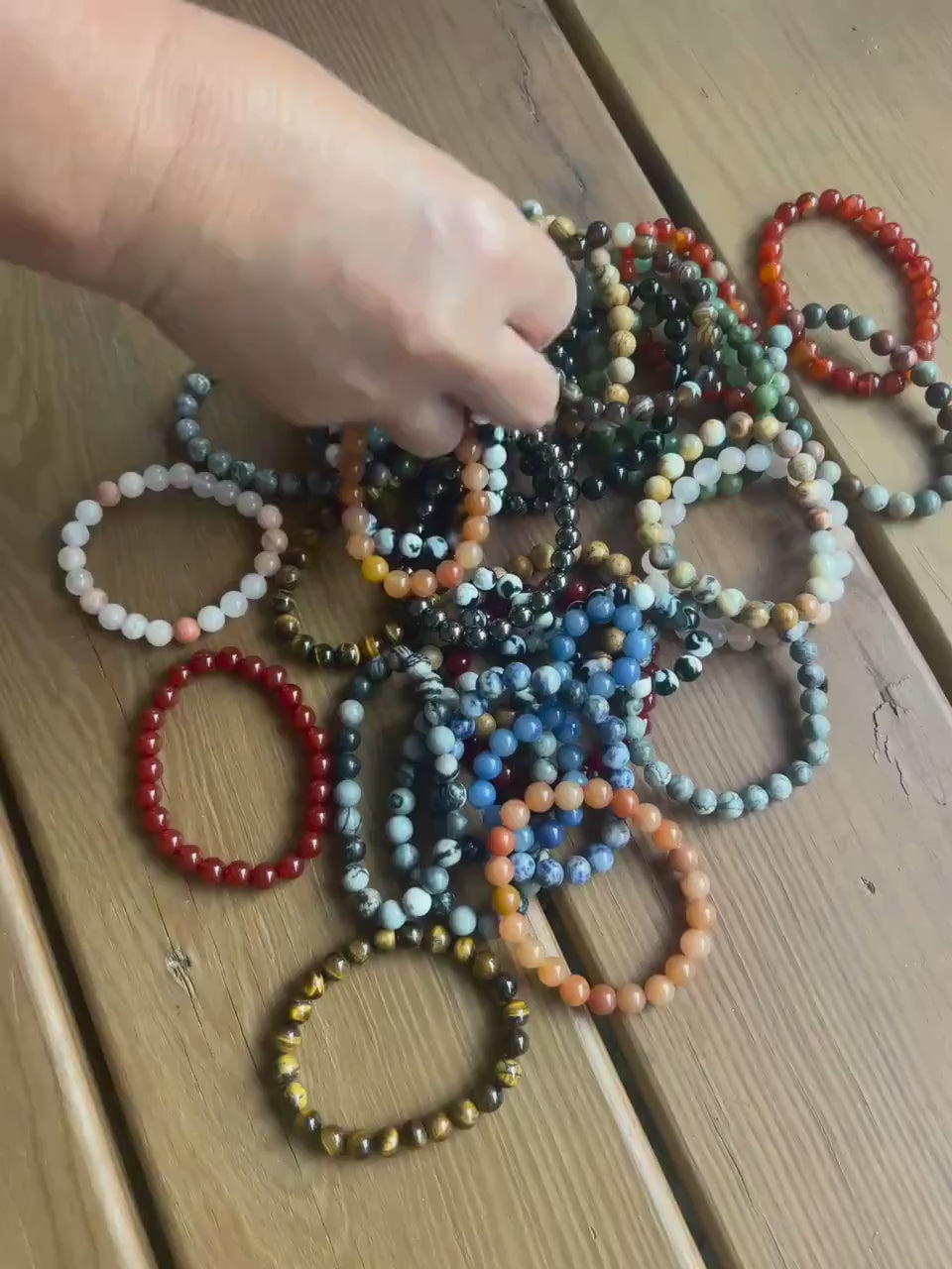 Natural Crystal Gemstone Bead Bracelet Unisex Healing Jewelry Bulk Buy Wholesale