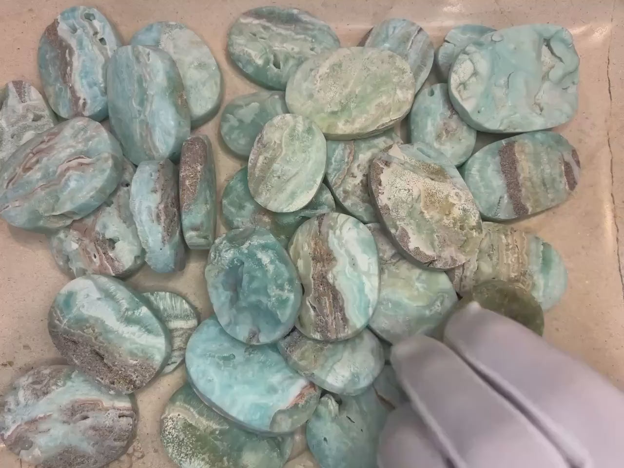 Congo Hemimorphite Palm Stone: Polished Crystal for Anxiety Relief