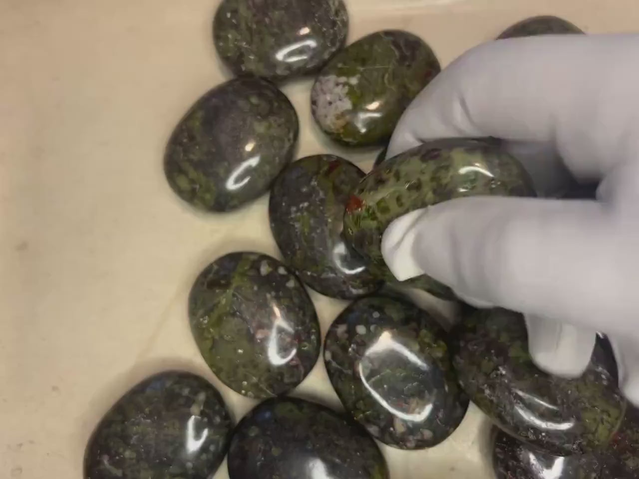 Indian Bloodstone Palm Stone: Polished Worry Stone, Home Decor
