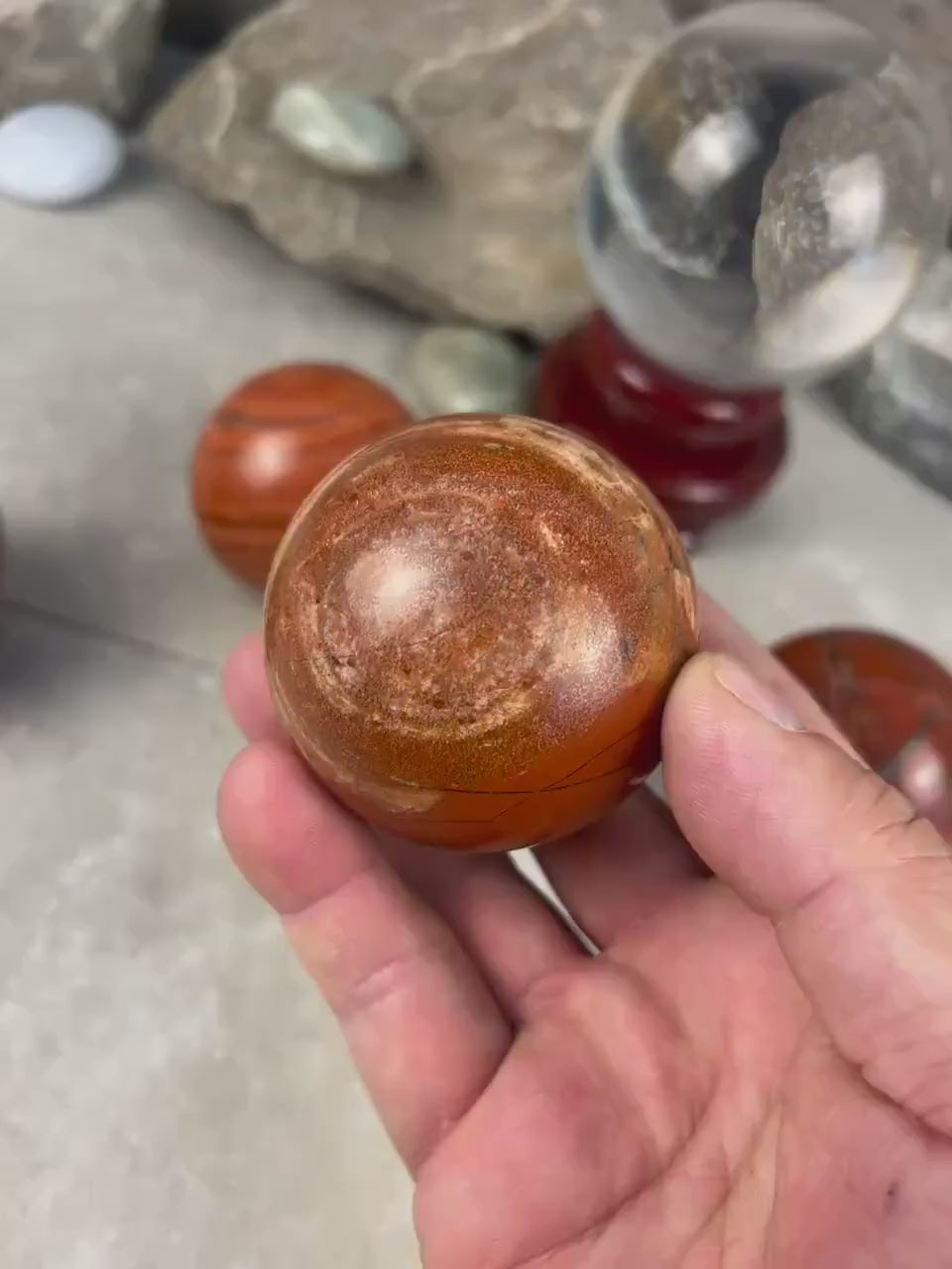 Red Jasper Sphere: Polished Egyptian Stone, Home Decor, Meditation Aid