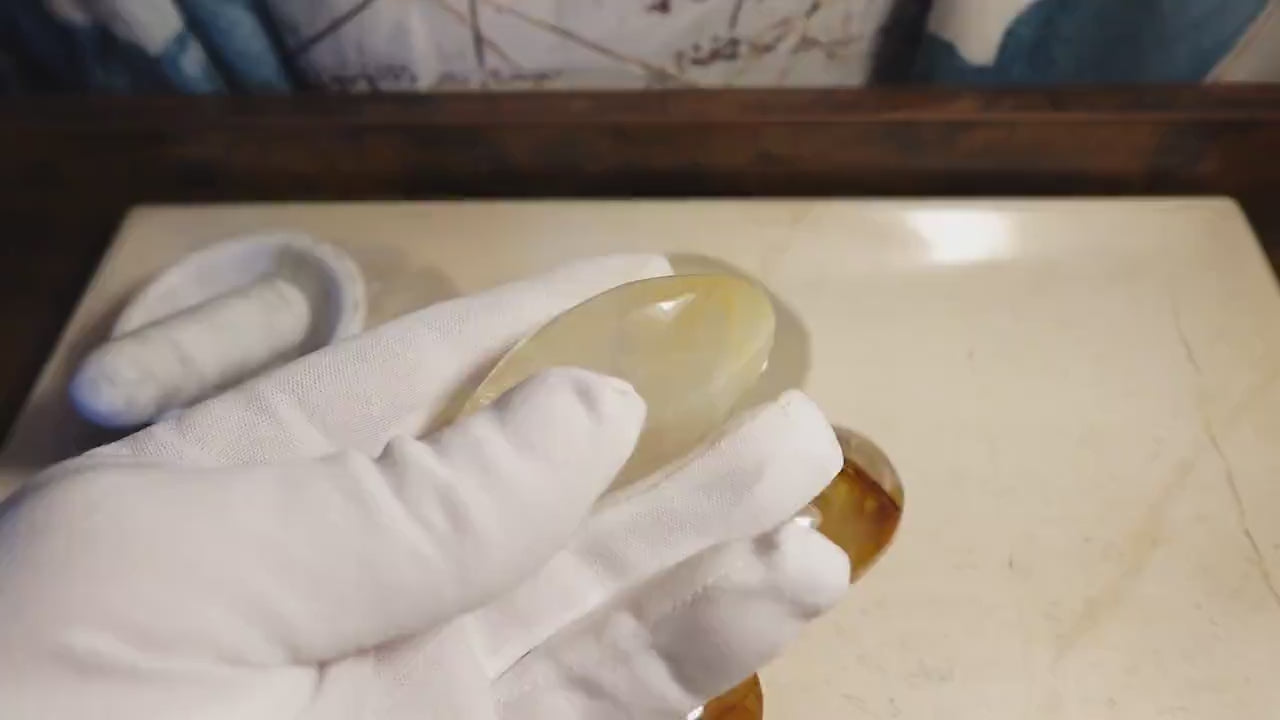 Large Golden Healer Quartz Palm Stone: Polished Worry Stone