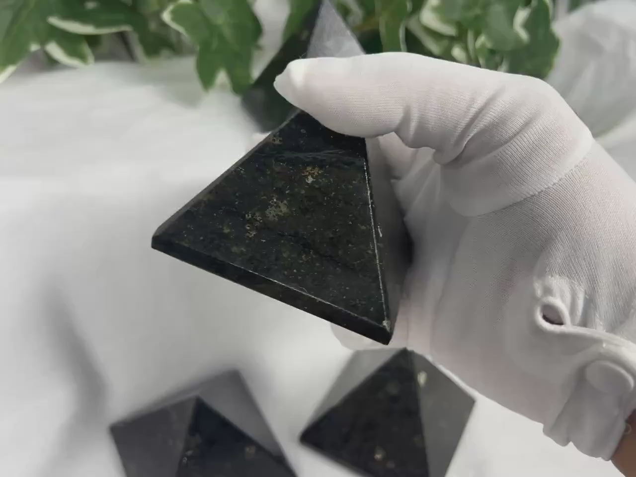 Nuummite Coppernite Pyramid: Polished Crystal Meditation Stone