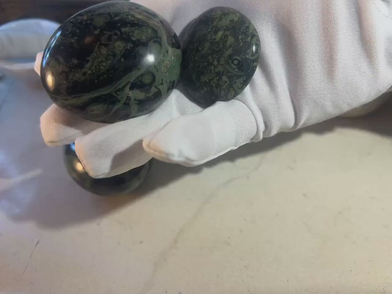 Kambaba Jasper Palm Stone: Polished Worry Stone, Meditation Decor