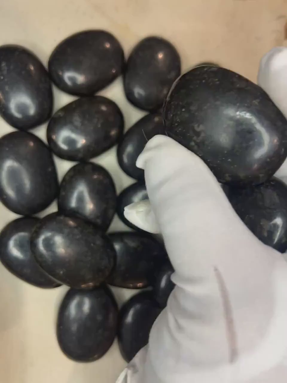 Nuummite Coppernite Palm Stone: Untreated Crystal for Anxiety & Home Decor