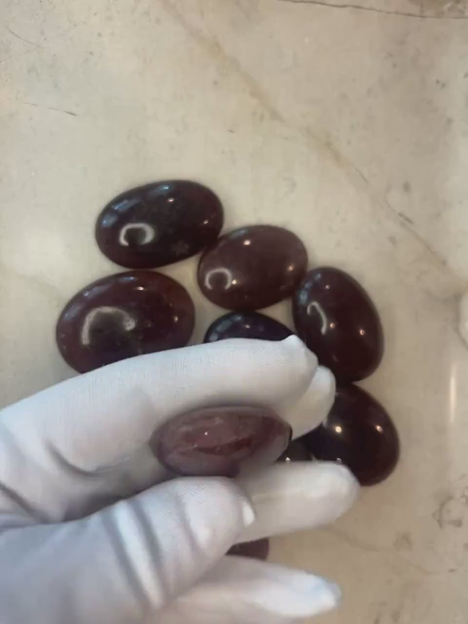 Madagascar Strawberry Quartz Palm Stone: Polished Worry Stone