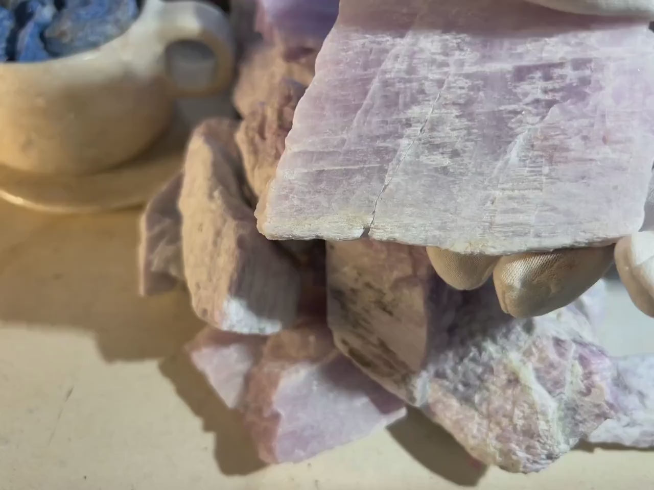 Raw Purple Kunzite Crystal: Chakra Meditation Stone