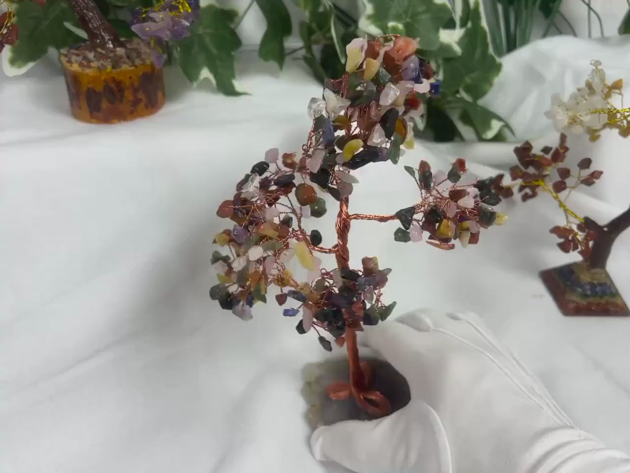 7 Chakra Crystal Tree: Copper Wire Trunk, Reiki Healing Decor