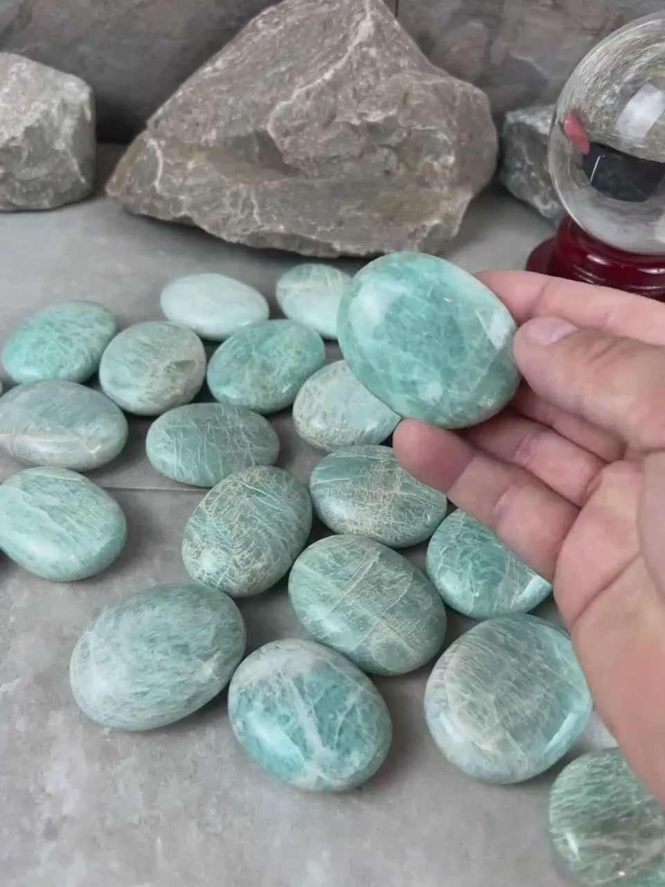 San Juan Colorado Amazonite Palm Stone - Worry/Pocket Stone