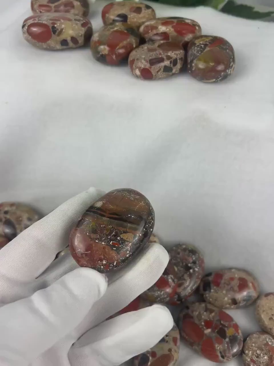 Peculiar Ontario Pudding Stone Natural Palm Stone Smooth Polished Carved Crystal Distraction Home Decor Anxiety Worry Christmas Xmas Gift