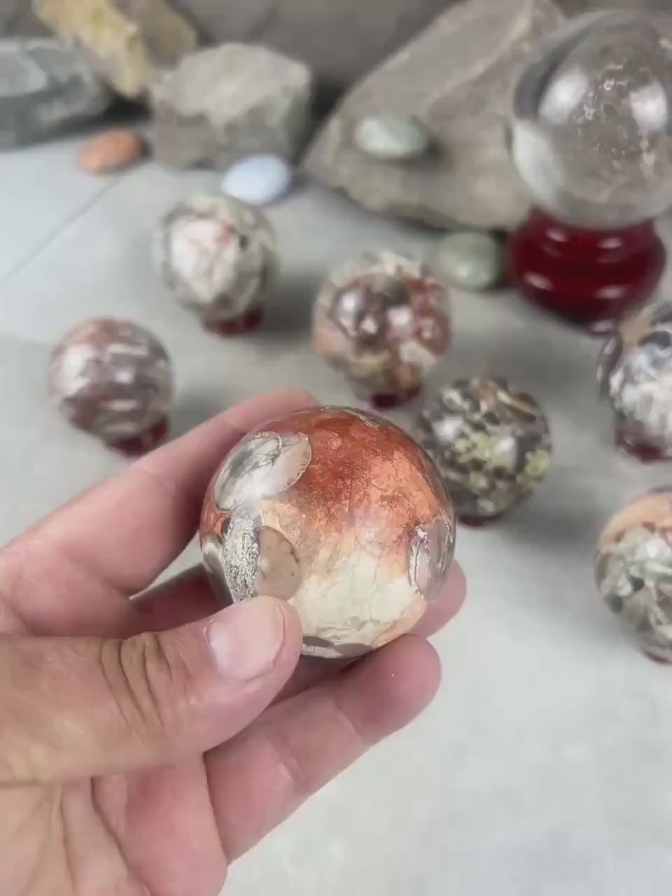 Cherokee Agate Sphere Home Decor Christmas XSmas Birthday Gift Reflective Home Decor Stone