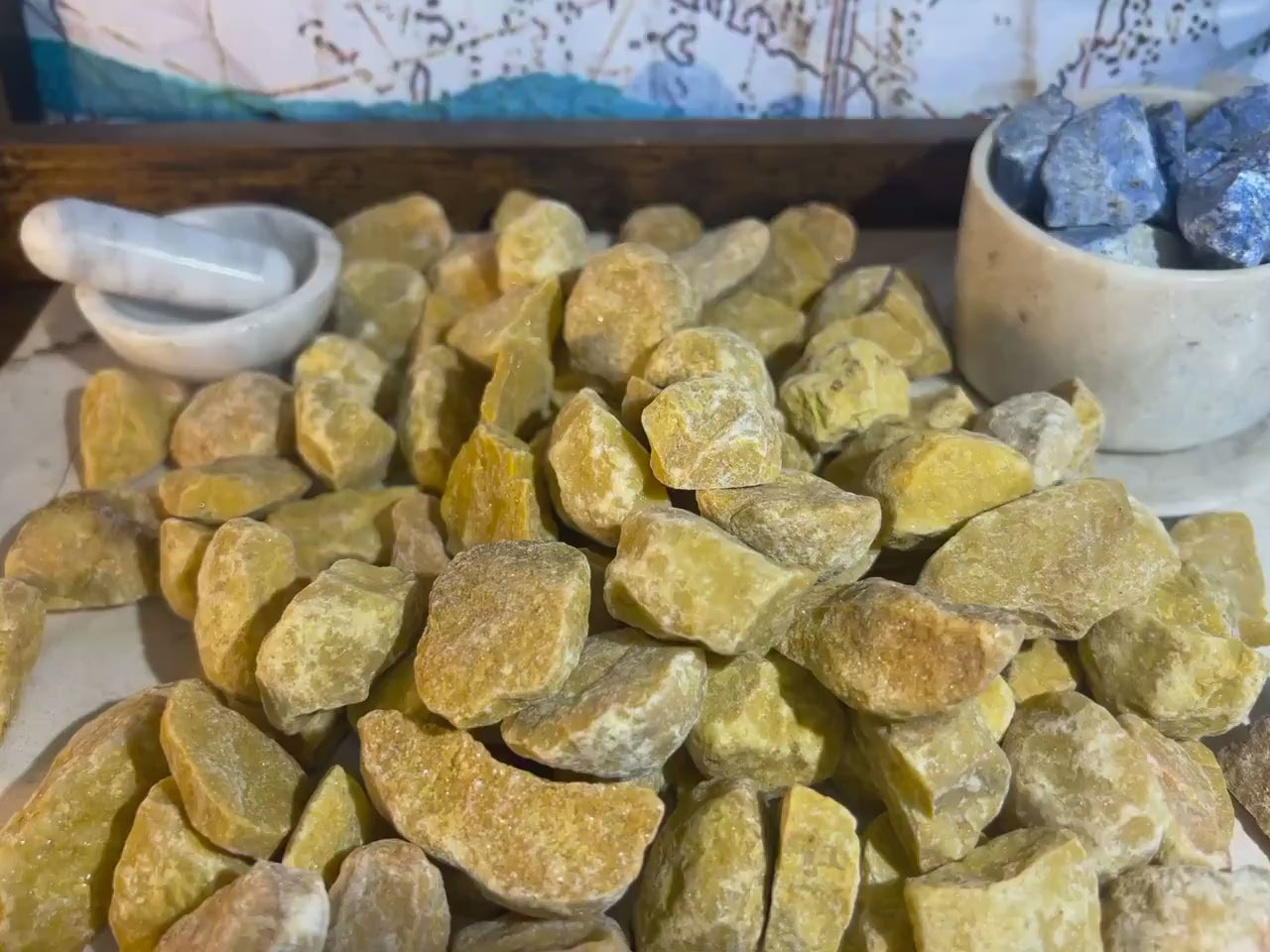 Raw Yellow Jade Stone: Natural Carved Crystal, Holiday Home Decor