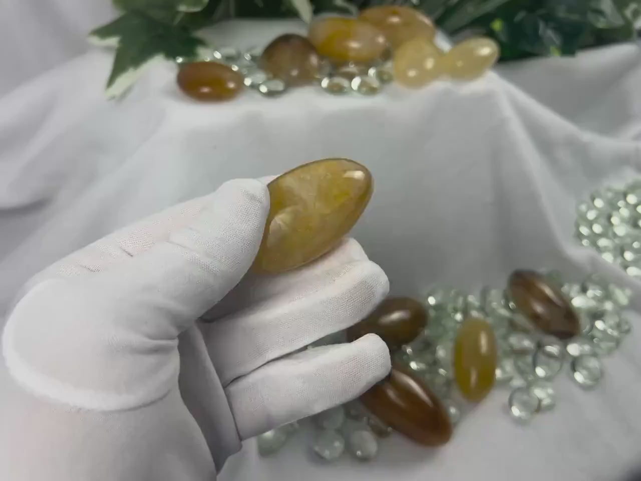 Arkansas Golden Healer Palm Stone: Cigar-Shaped Crystal for Stress Relief