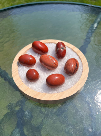 Red Jasper Tumble Stone: Polished Worry Palm Crystal Home Decor Worry Pocket Stress Anxiety Palm Stone