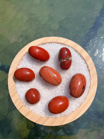 Red Jasper Tumble Stone: Polished Worry Palm Crystal Home Decor Worry Pocket Stress Anxiety Palm Stone