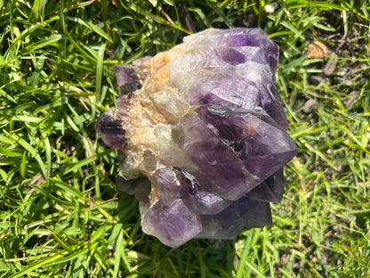 Large Raw Amethyst Crystal Cluster: Natural Specimen, Home Decor (6.1 lbs)