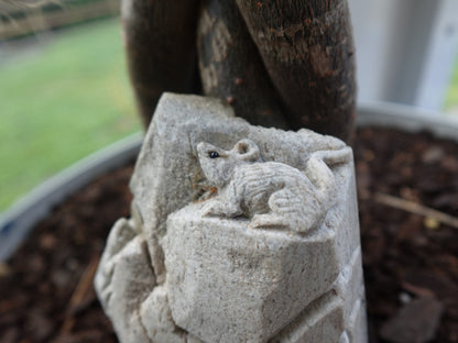 Hand Carved Quartz Mice Sculpture: Crystal Chakra Decor (388g)