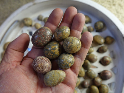 Leopard Jasper Tumble Stone: Polished Anxiety Relief Pocket Crystal