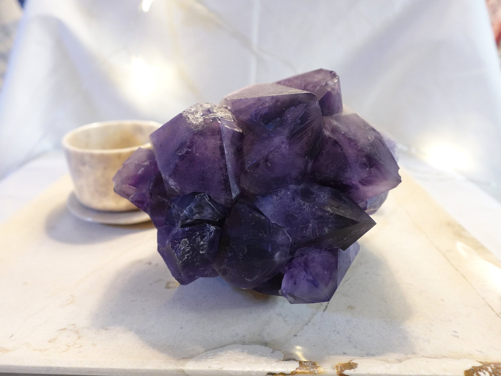 Large Raw Amethyst Crystal Cluster: Natural Specimen, Home Decor (6.1 lbs)