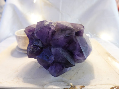 Large Raw Amethyst Crystal Cluster: Natural Specimen, Home Decor (6.1 lbs)
