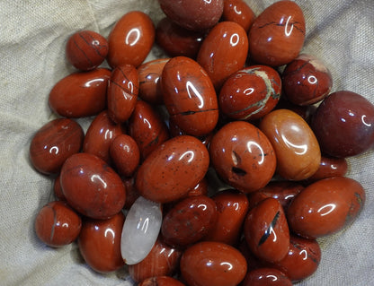 Red Jasper Tumble Stone: Polished Worry Palm Crystal Home Decor Worry Pocket Stress Anxiety Palm Stone