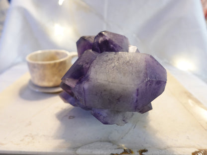 Large Raw Amethyst Crystal Cluster: Natural Specimen, Home Decor (6.1 lbs)