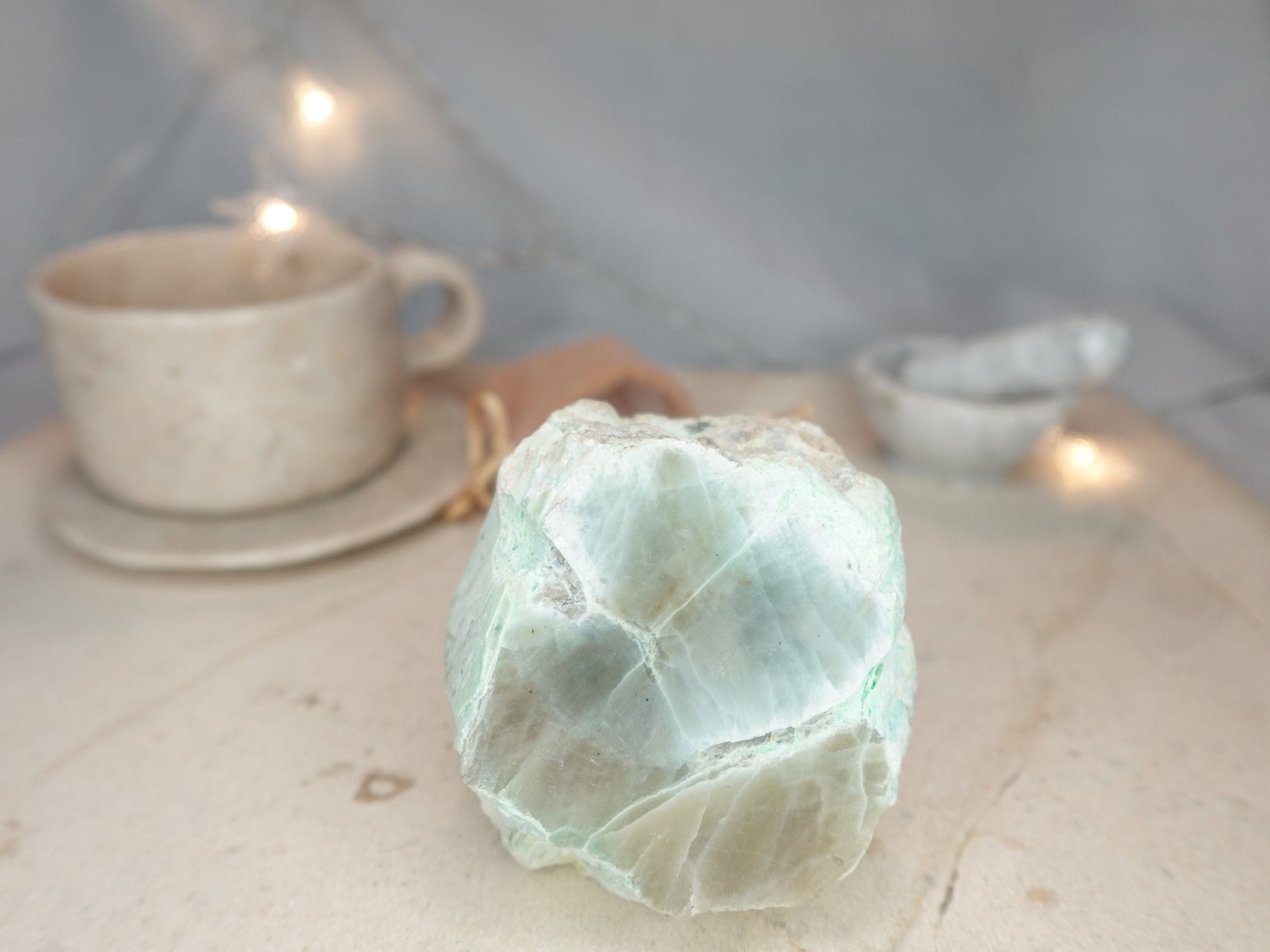 13.5 oz Green Moonstone Carved Anxiety Crystal Polished Raw Stone Meditation Anxiety Birthday Christmas Garden Decor