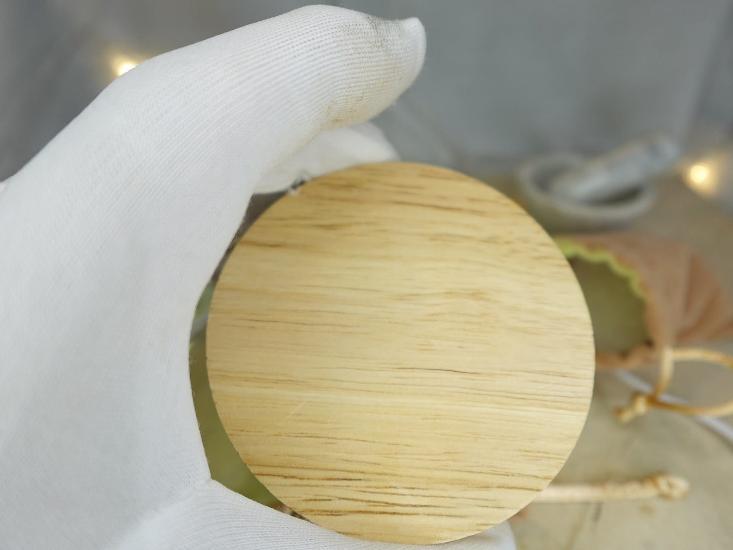 Crystal Night Light Base: Color Changing LED, Bamboo Style