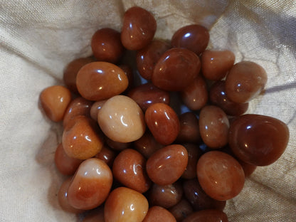 Red Aventurine Tumble Stone: Polished Crystal, Anxiety Relief