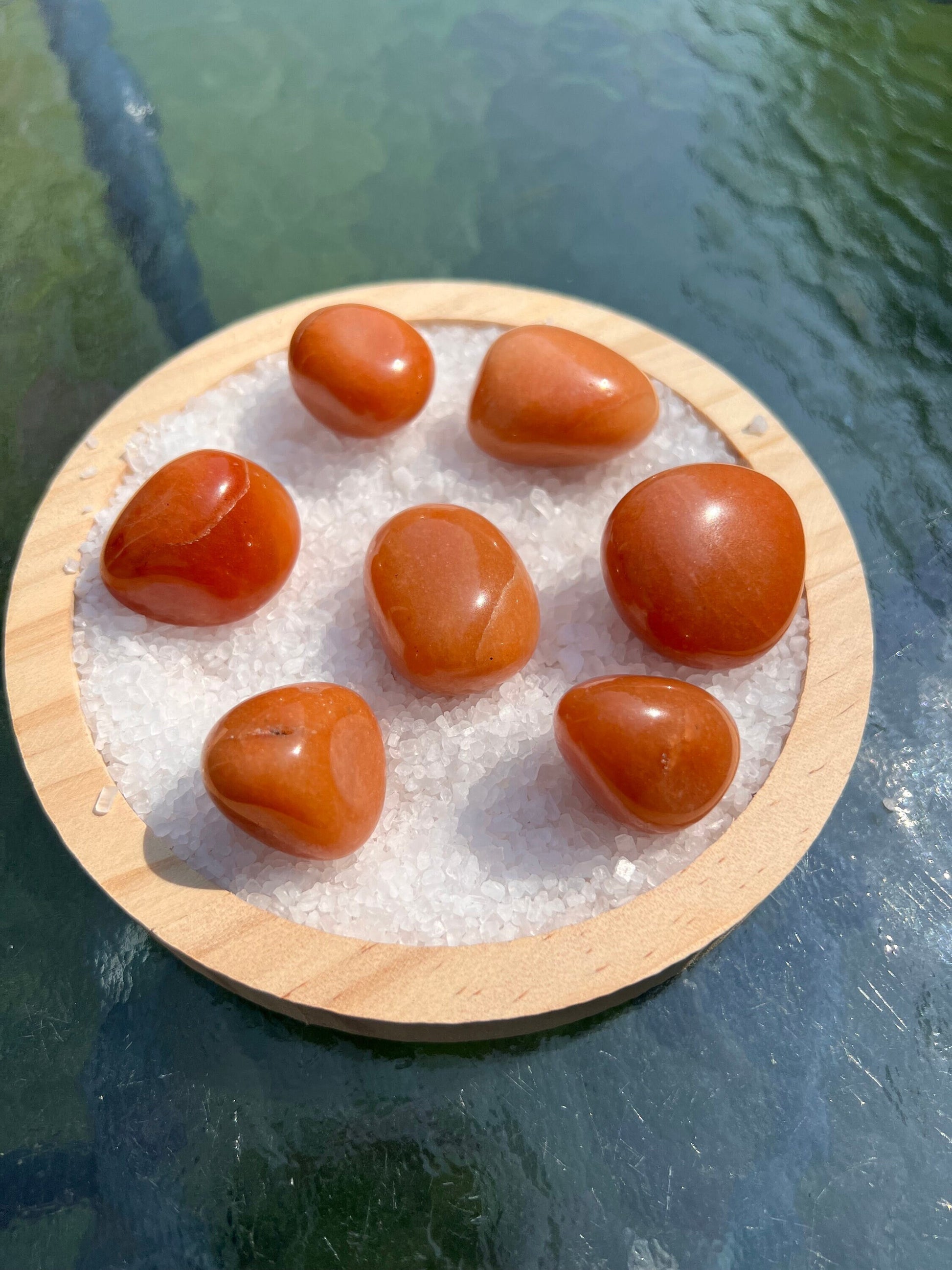 Red Aventurine Tumble Stone: Polished Crystal, Anxiety Relief