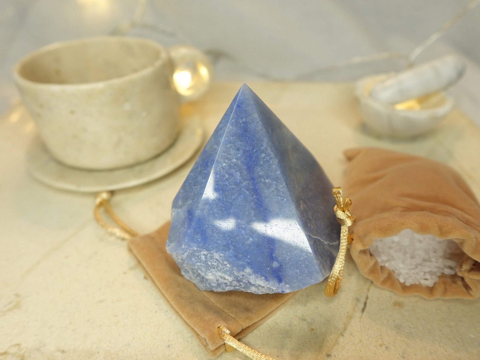 14.6oz Blue Aventurine Carved Crystal Home Decor for Christmas Xmas Paperweight Desk Display Polished Raw Point Gift Birthday Holiday