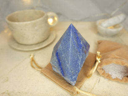 Blue Aventurine Crystal Point: Raw Carved Stone, South Africa