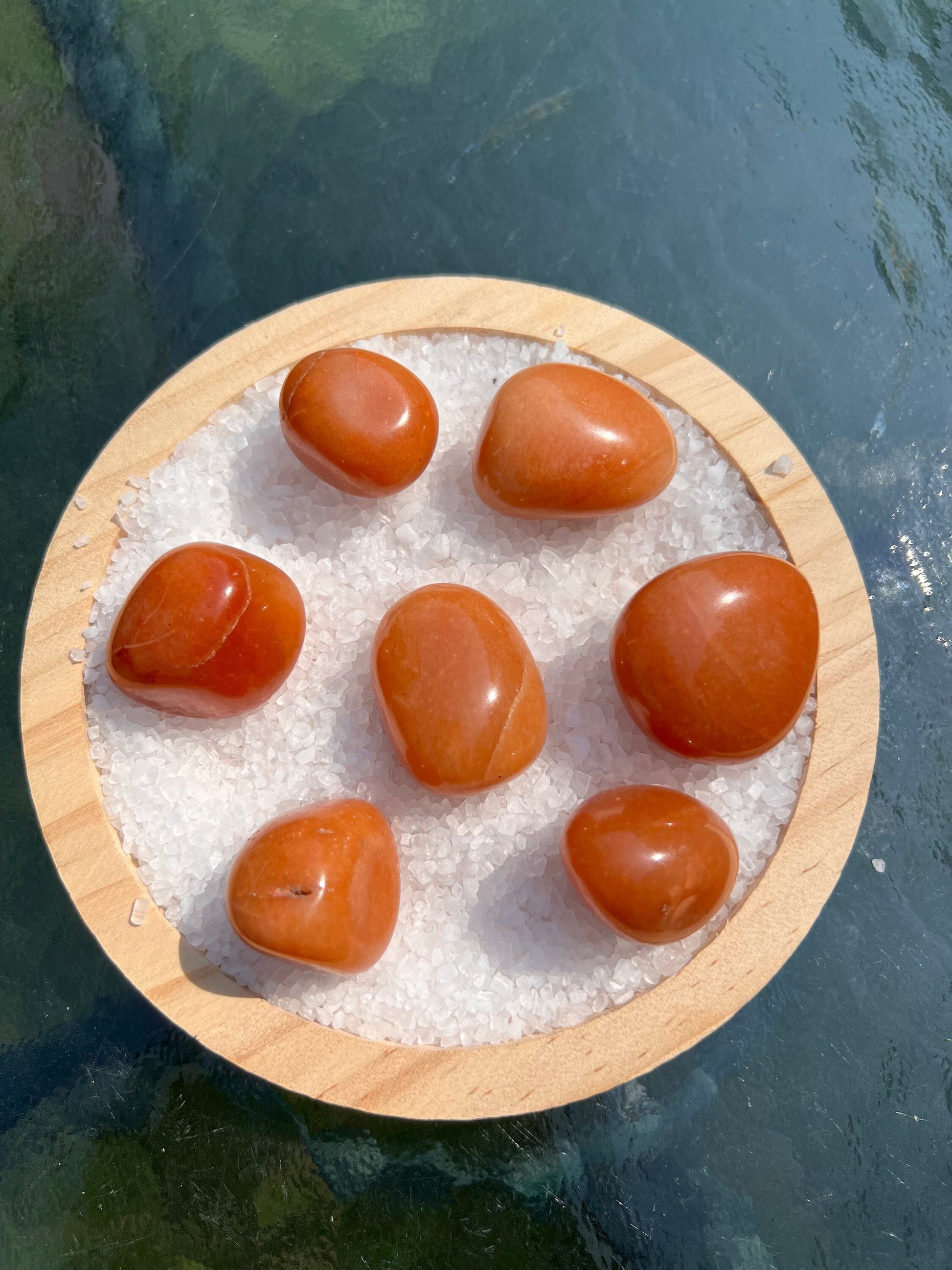 Red Aventurine Tumble Stone: Polished Crystal, Anxiety Relief