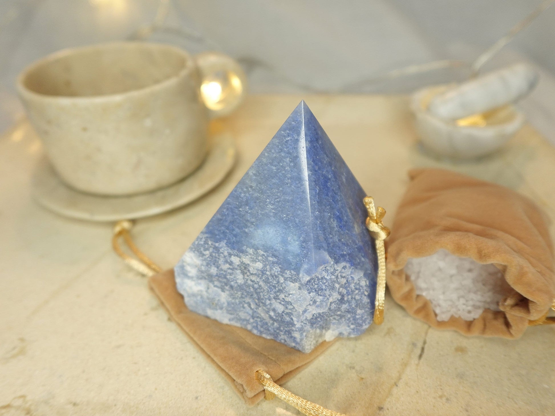 14.6oz Blue Aventurine Carved Crystal Home Decor for Christmas Xmas Paperweight Desk Display Polished Raw Point Gift Birthday Holiday