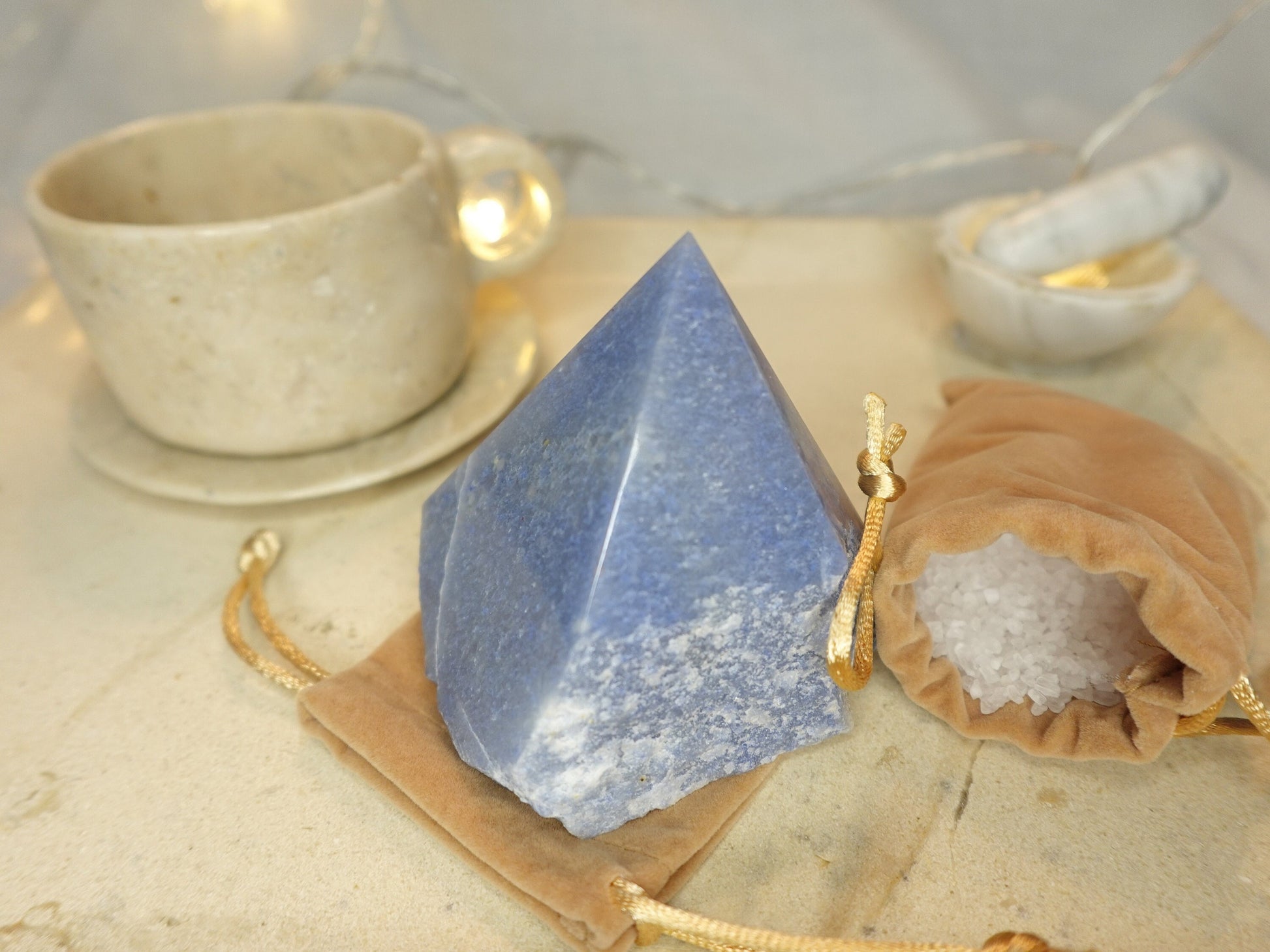14.6oz Blue Aventurine Carved Crystal Home Decor for Christmas Xmas Paperweight Desk Display Polished Raw Point Gift Birthday Holiday