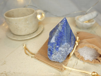 Blue Aventurine Crystal Point: Raw Carved Stone, South Africa
