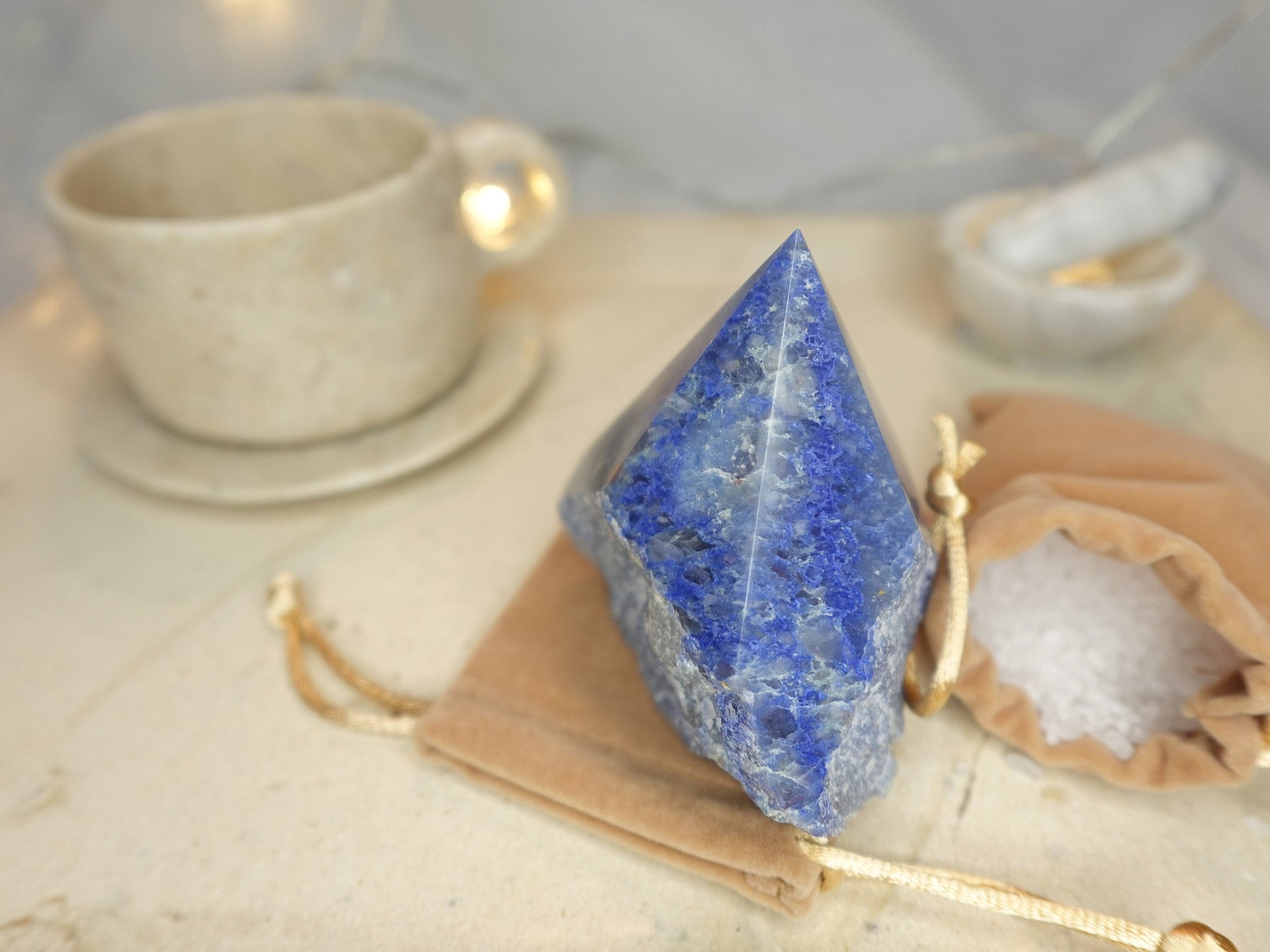 Blue Aventurine Crystal Point: Raw Carved Stone, South Africa